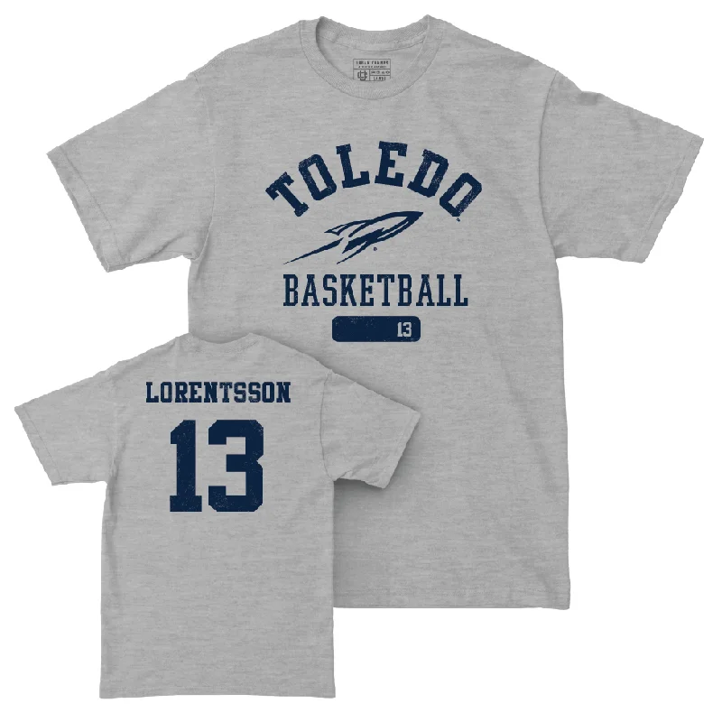 Toledo Men's Basketball Sport Grey Varsity Tee - André Lorentsson | #13