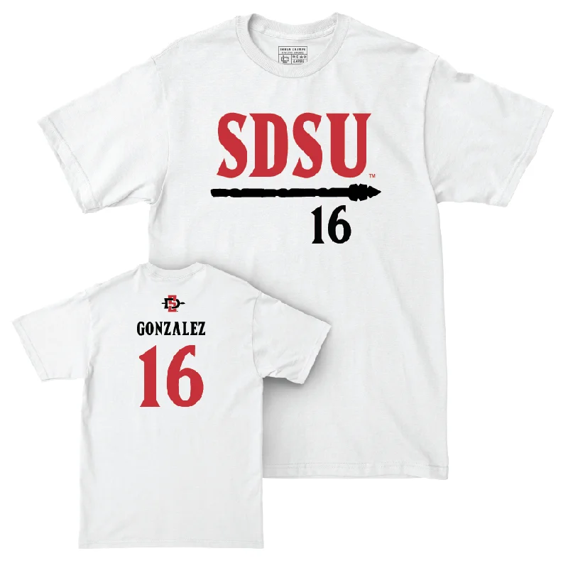 SDSU Women's Volleyball White Staple Comfort Colors Tee - Sarena Gonzalez #16