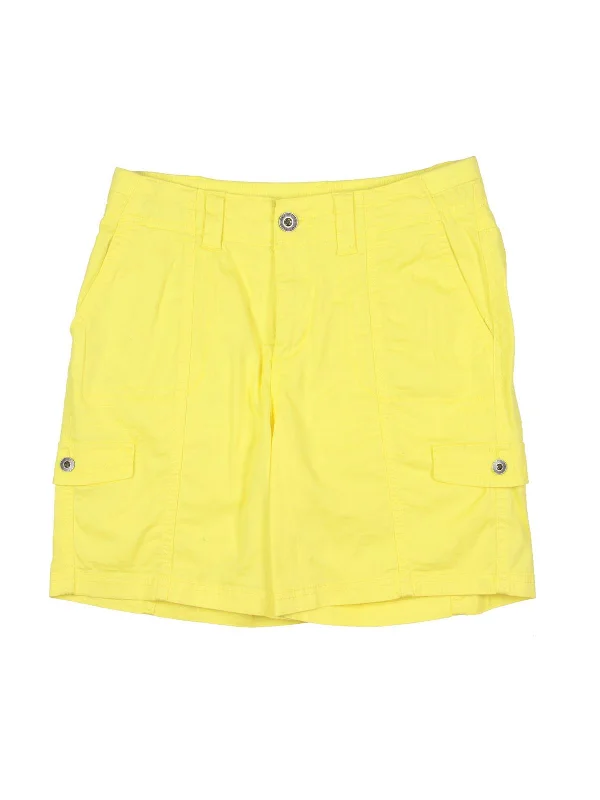 Womens Mid-Rise Tummy Control Cargo Shorts