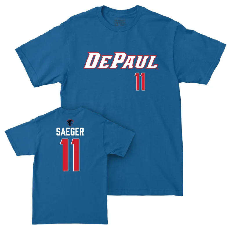 DePaul Women's Volleyball Royal Sideline Tee - Amanda Saeger | #11