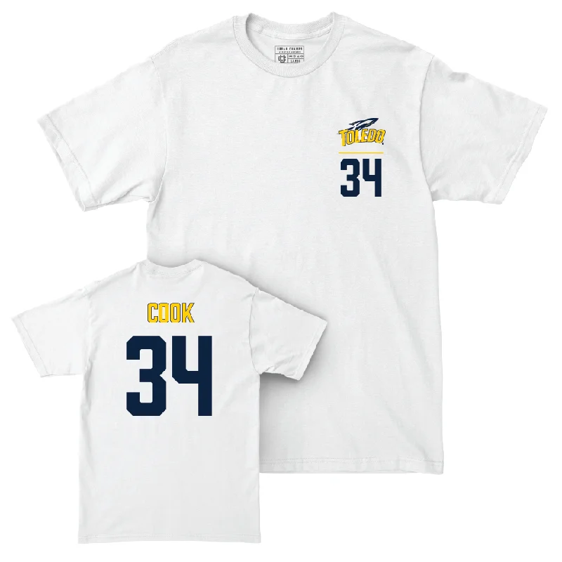 Toledo Women's Basketball White Logo Comfort Colors Tee - Jessica Cook | #34