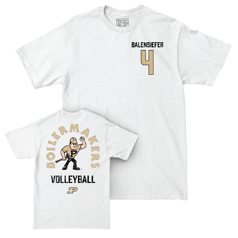 Women's Volleyball White Mascot Comfort Colors Tee - Grace Balensiefer | #4