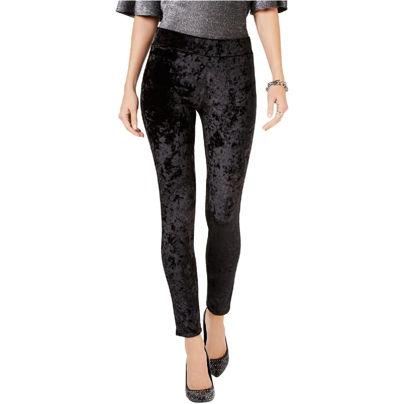 Michael Kors Womens Crushed Velvet Casual Leggings, Black, Medium