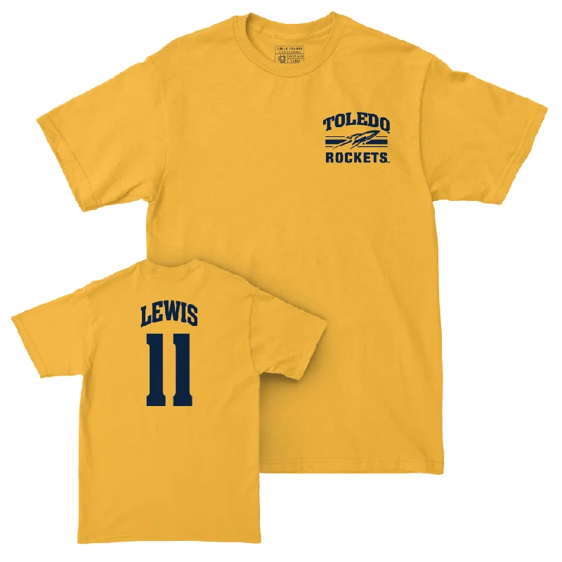 Toledo Men's Basketball Gold Victory Tee - Samuel Lewis | #11