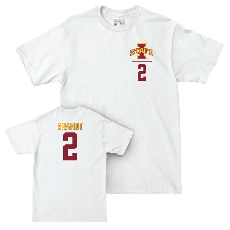 Iowa State Women's Volleyball White Logo Comfort Colors Tee - Morgan Brandt