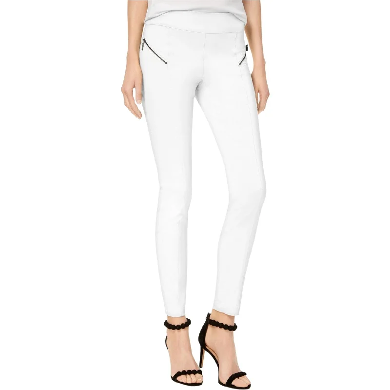 I-N-C Womens Moto Casual Trouser Pants, White, 6