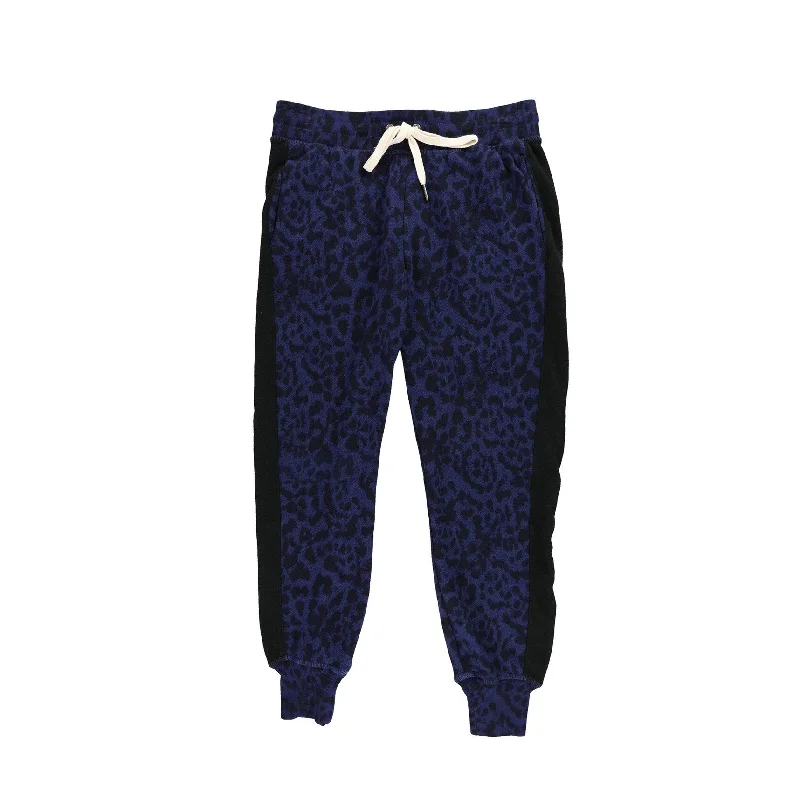 n:philanthropy Womens Barkley Cheetah Casual Jogger Pants, Blue, Small