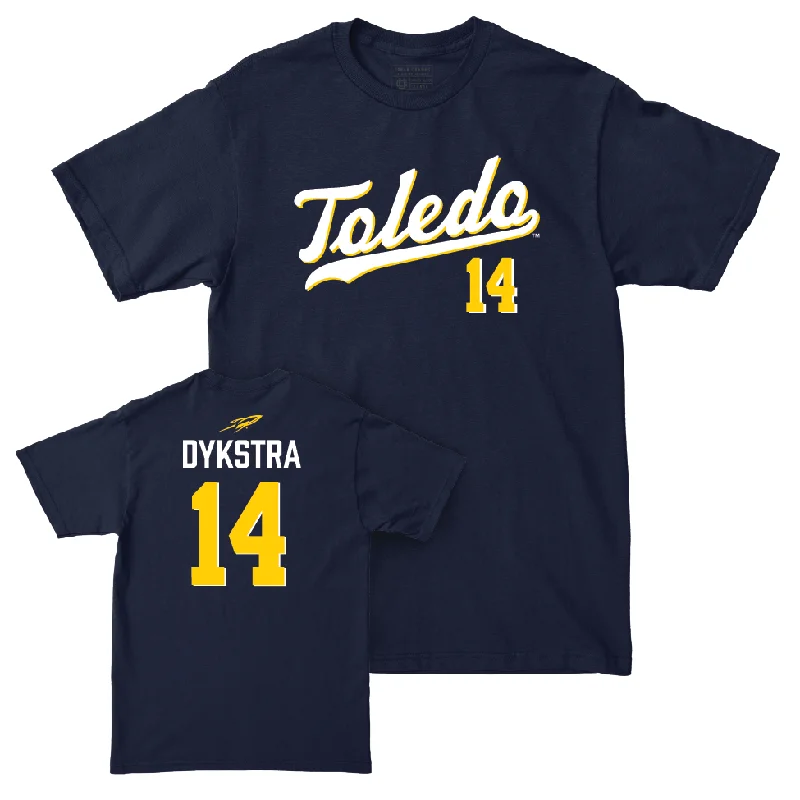 Toledo Women's Basketball Navy Script Tee - Cadence Dykstra | #14