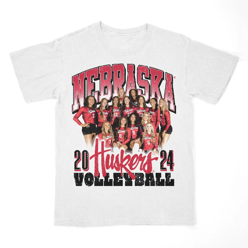 EXCLUSIVE RELEASE: Nebraska Women's Volleyball 2024 Team Tee - White