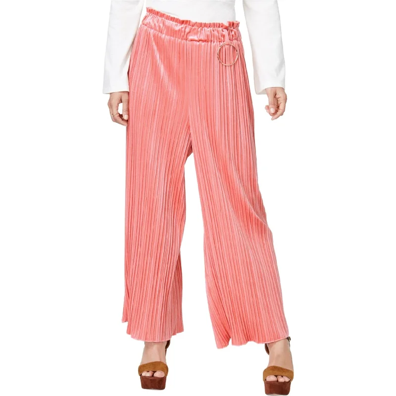 Endless Rose Womens Pleated Velvet Casual Wide Leg Pants