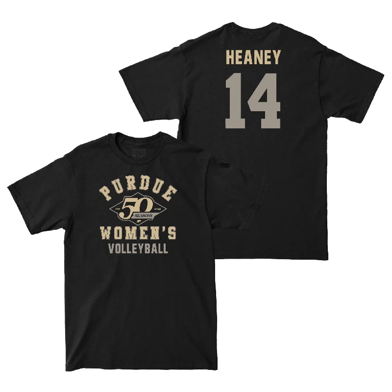 50th Anniversary Women's Volleyball Diamond Black Tee - Grace Heaney