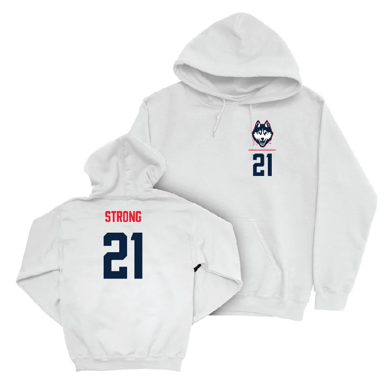 UConn Women's Basketball Logo White Hoodie  - Sarah Strong