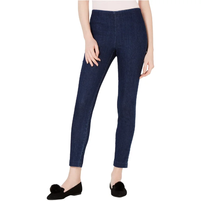 maison Jules Womens Denim Pull On Casual Leggings, Blue, Small