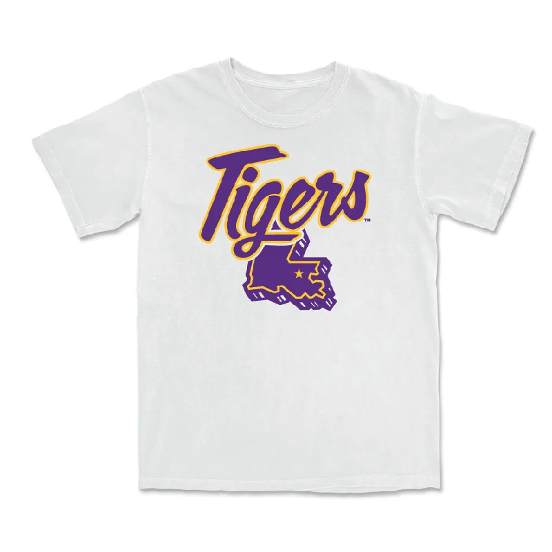 Men's Basketball White Tiger State Tee - Derek Fountain