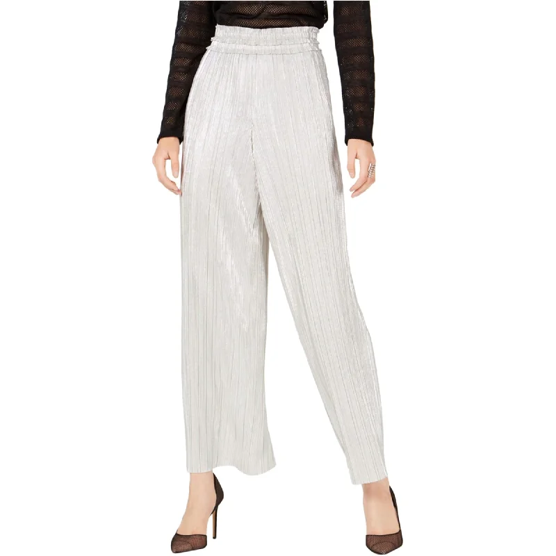 I-N-C Womens Metallic Pleated Casual Wide Leg Pants