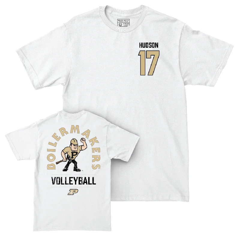 Women's Volleyball White Mascot Comfort Colors Tee - Eva Hudson | #17