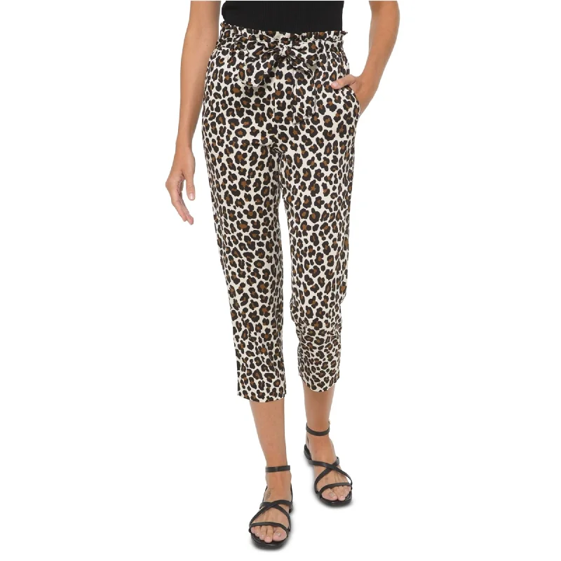 Michael Kors Womens Leopard Print Casual Trouser Pants, Beige, X-Small