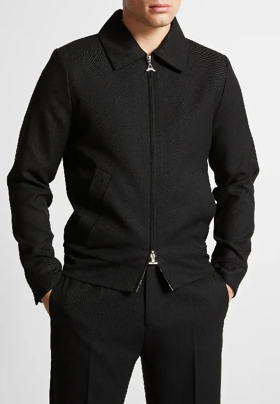 Tailored Harrington Jacket - Black