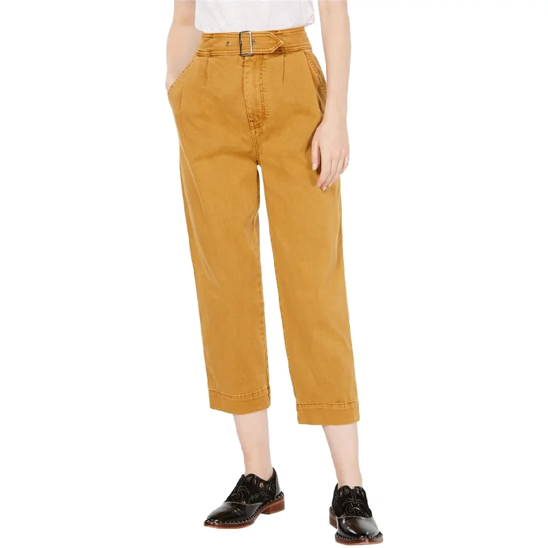 Free People Womens Belt-Waist Casual Cropped Pants