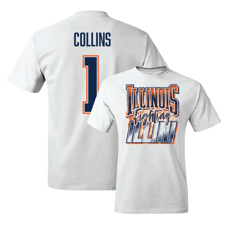 White Illinois Graphic Comfort Colors Tee - Kennedy Collins #1