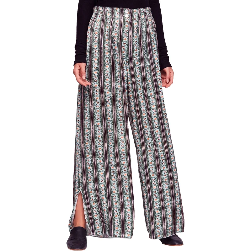 Free People Womens Floral Print Casual Wide Leg Pants