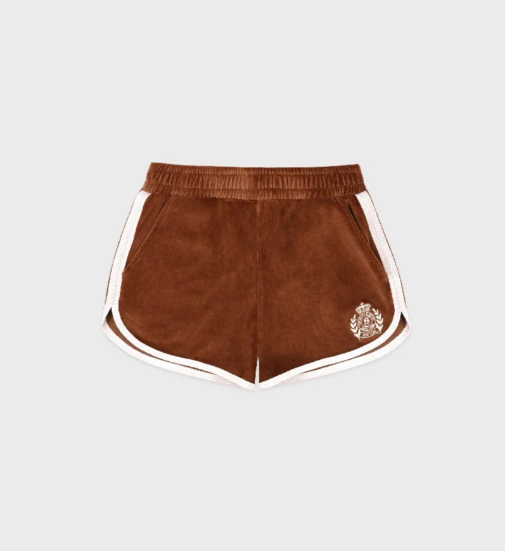 NY Crest Velour Short - Tobacco/Cream