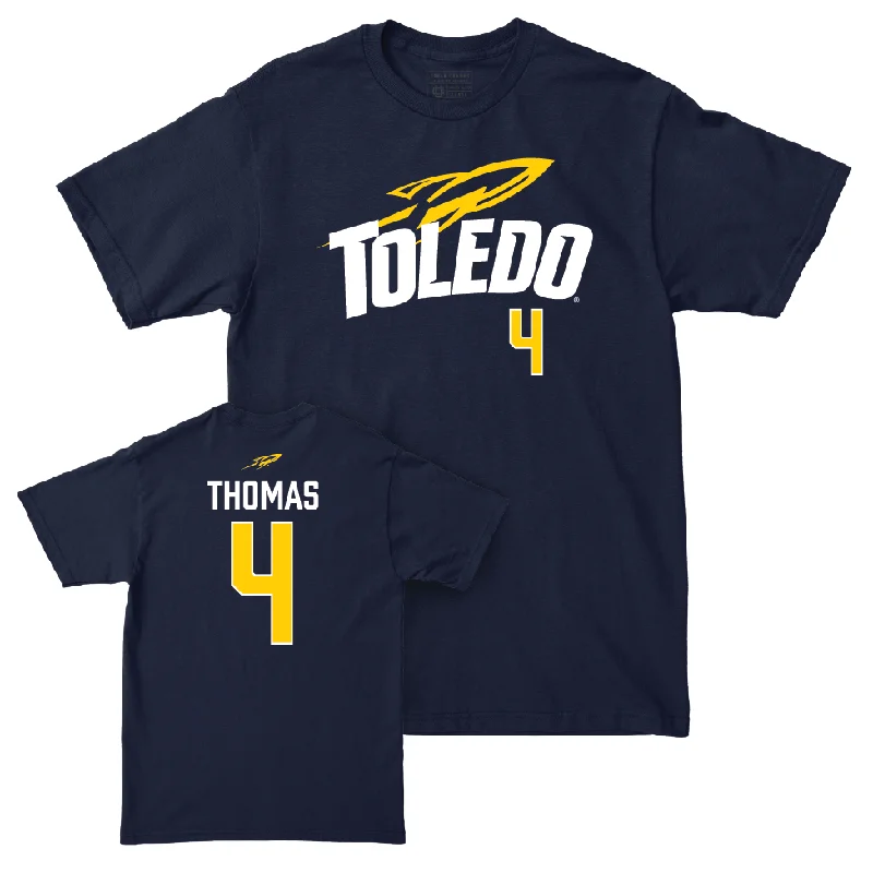 Toledo Men's Basketball Navy Sideline Tee - Xavier Thomas | #4