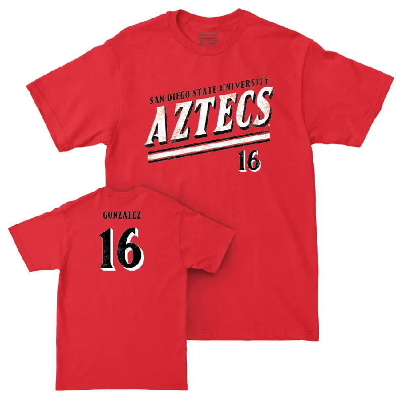 SDSU Women's Volleyball Red Slant Tee - Sarena Gonzalez #16