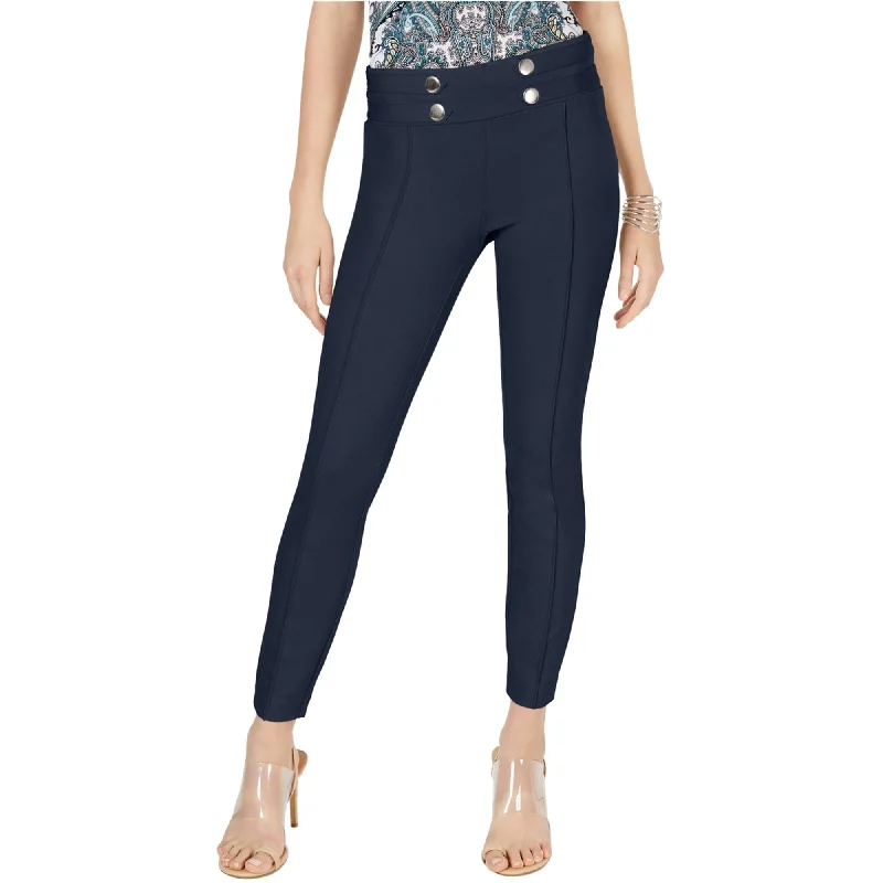 I-N-C Womens Tab Front Casual Leggings, Blue, 4