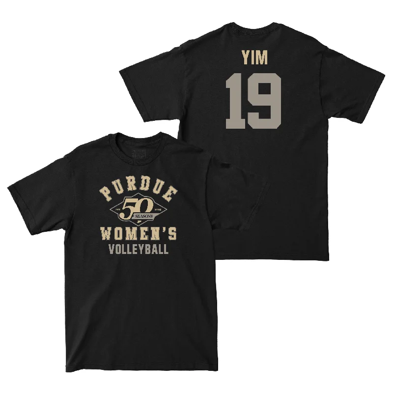 50th Anniversary Women's Volleyball Diamond Black Tee - Sydney Yim | #19