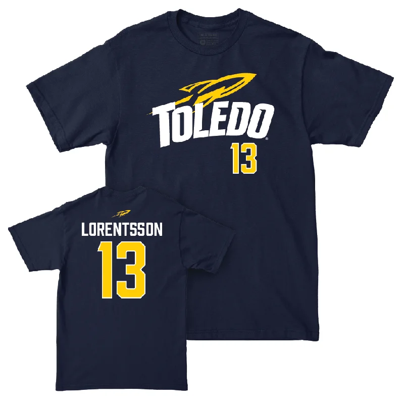 Toledo Men's Basketball Navy Sideline Tee - André Lorentsson | #13