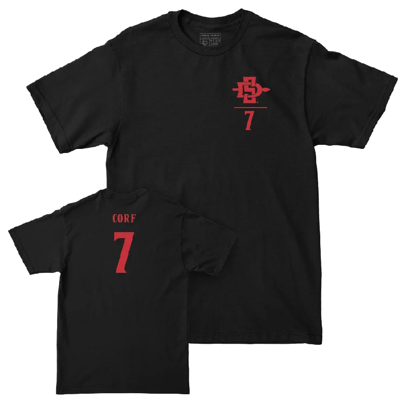 SDSU Women's Volleyball Black Logo Tee - Madi Corf #7