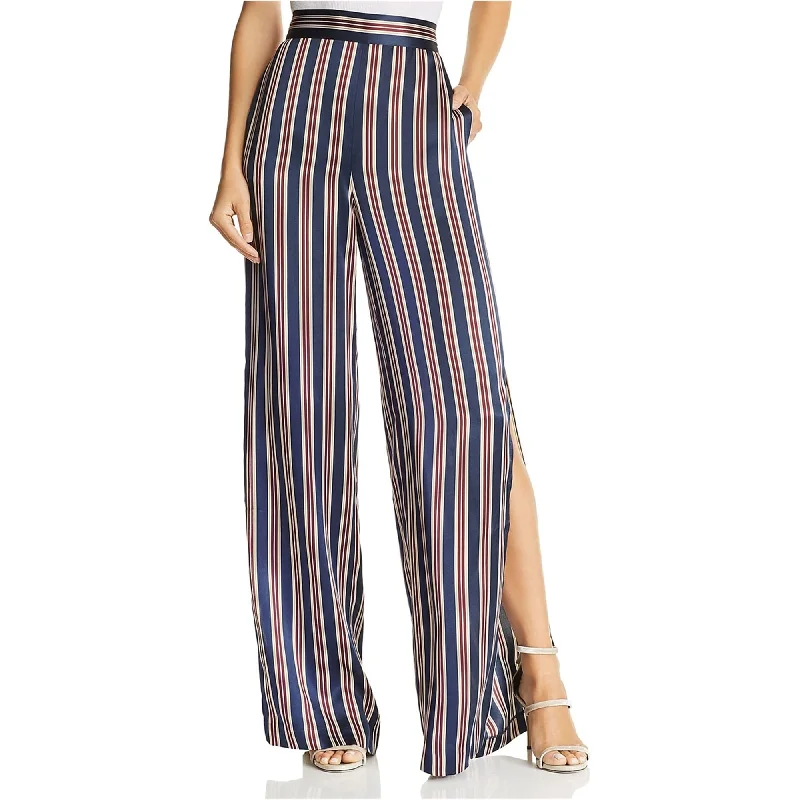 CAMI NYC Womens Striped Wide Leg Casual Trouser Pants, Blue, Large