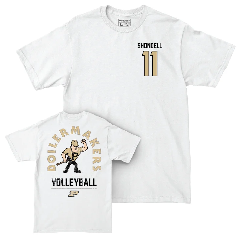 Women's Volleyball White Mascot Comfort Colors Tee  - Allie Shondell