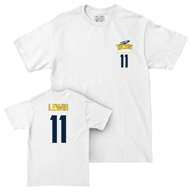 Toledo Men's Basketball White Logo Comfort Colors Tee - Samuel Lewis | #11