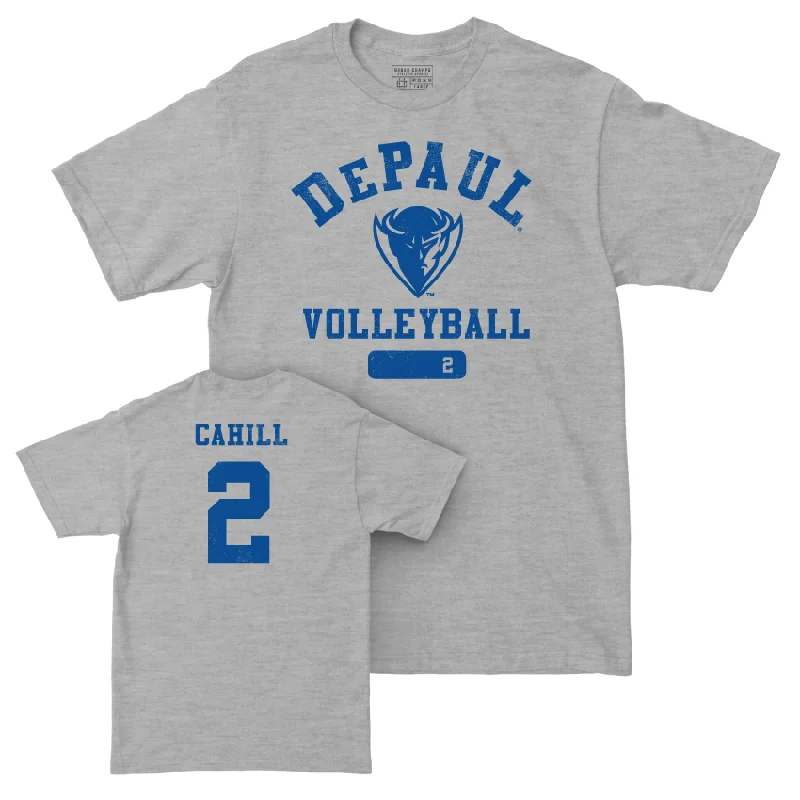 DePaul Women's Volleyball Sport Grey Varsity Tee - Abby Cahill | #2