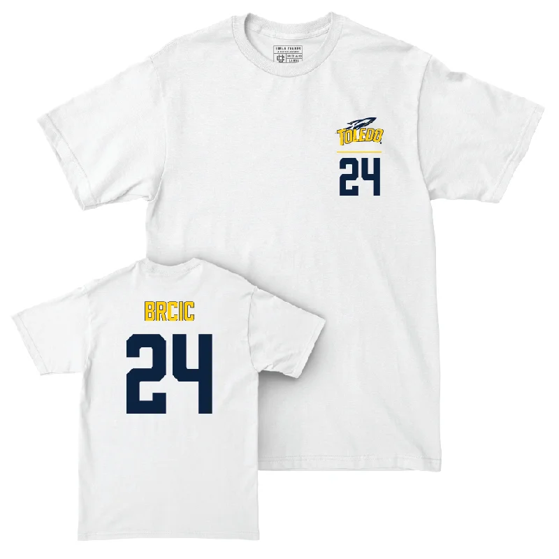 Toledo Men's Basketball White Logo Comfort Colors Tee - Grgur Brcic | #24