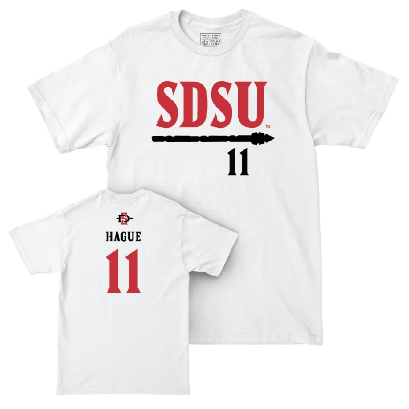 SDSU Women's Volleyball White Staple Comfort Colors Tee - Campbell Hague #11