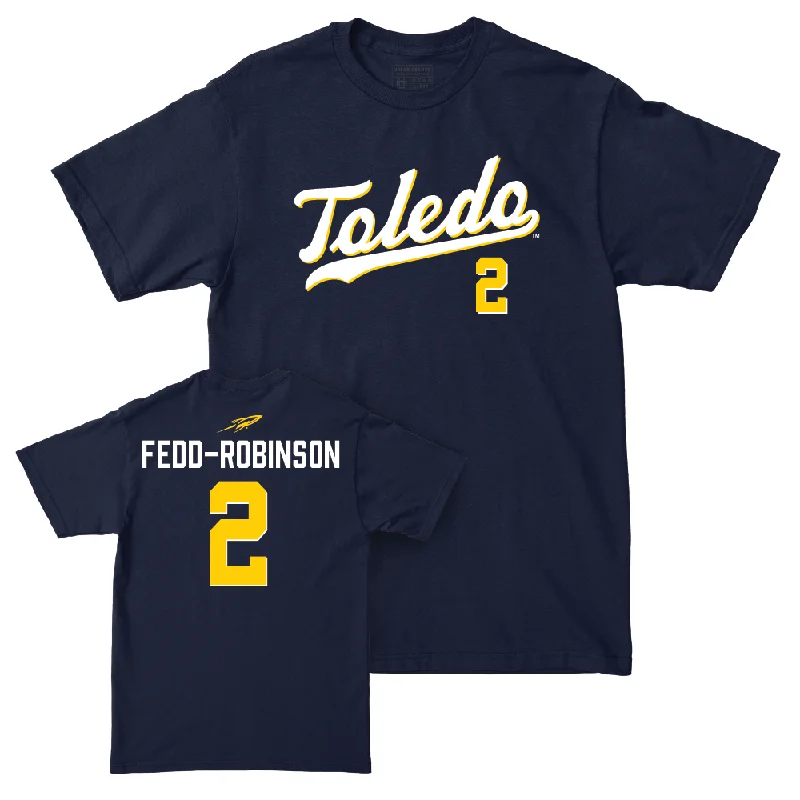 Toledo Women's Basketball Navy Script Tee  - Faith Fedd-Robinson