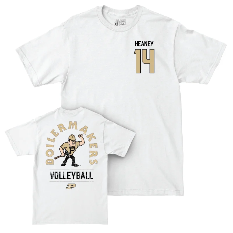 Women's Volleyball White Mascot Comfort Colors Tee  - Grace Heaney