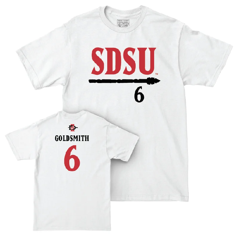 SDSU Women's Volleyball White Staple Comfort Colors Tee - Jordyn Goldsmith #6