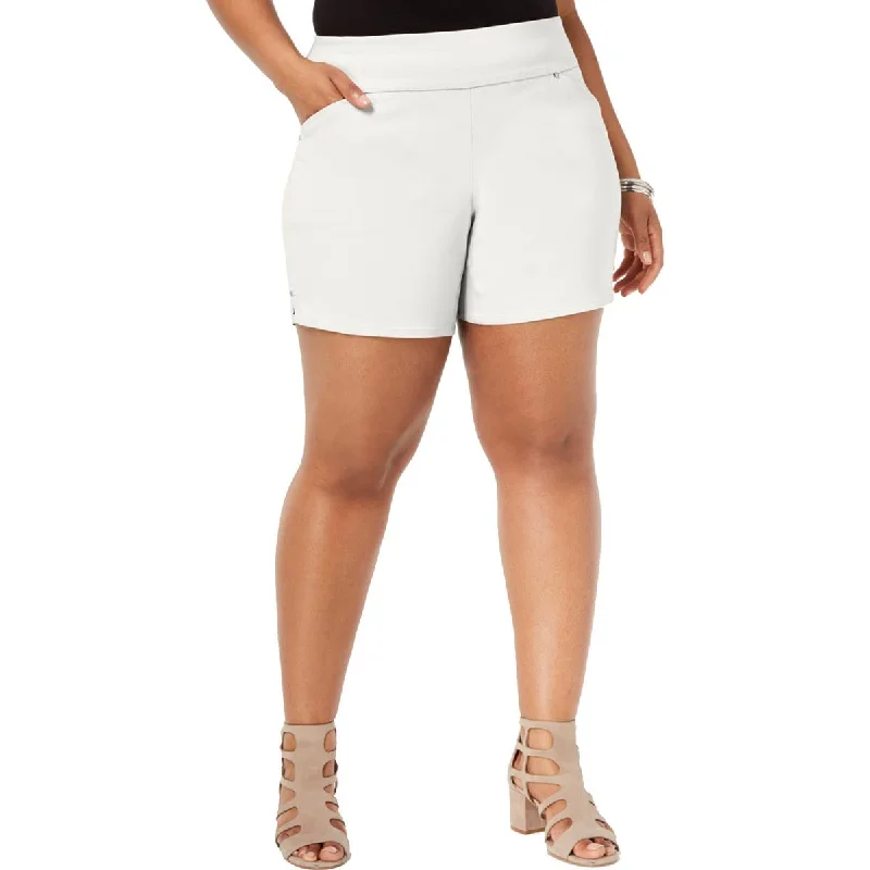 Plus Womens Pull On Classic Casual Shorts