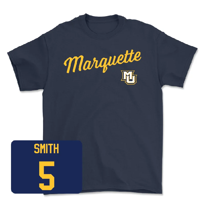 Navy Women's Basketball Script Tee  - Charia Smith