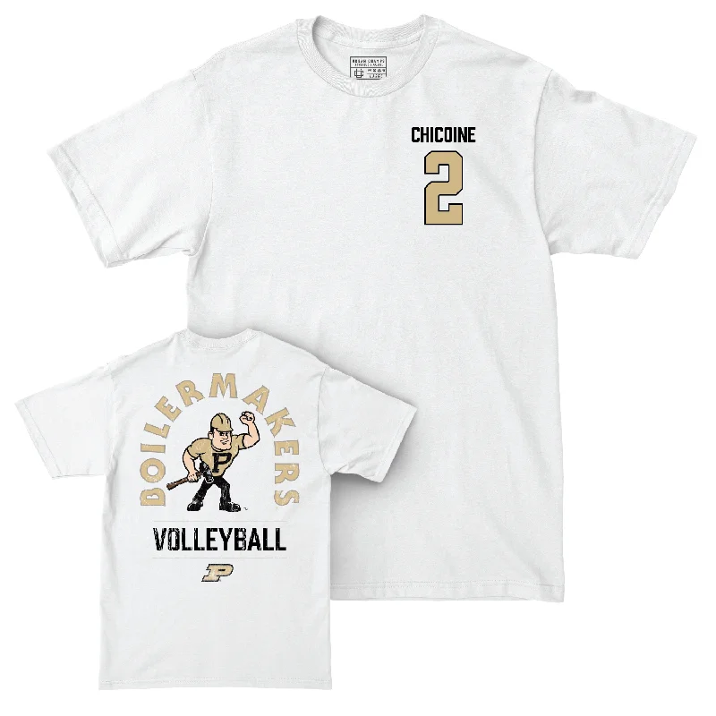 Women's Volleyball White Mascot Comfort Colors Tee - Chloe Chicoine | #2