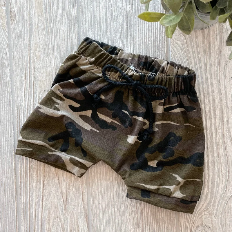 Olive Camo • Harem Shorts