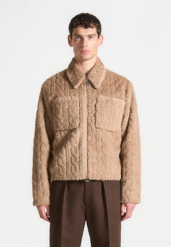 Limited Edition Plush Cable Jacket - Taupe