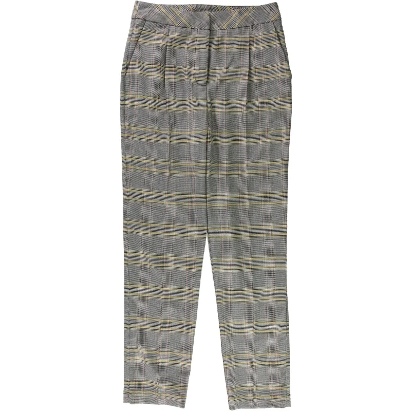 1.State Womens Plaid Tapered Casual Trouser Pants