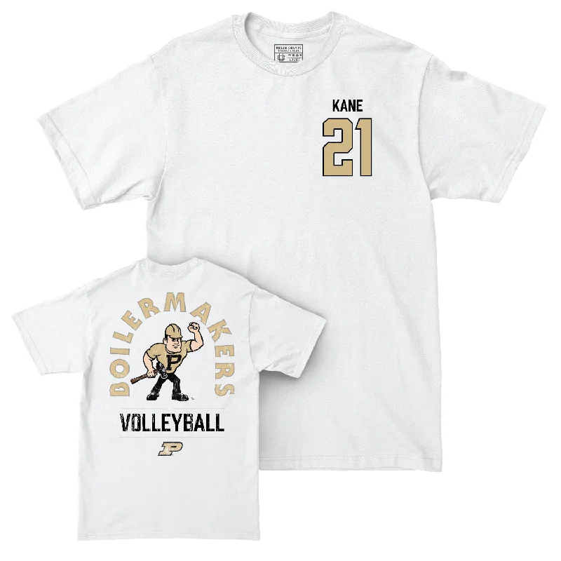 Women's Volleyball White Mascot Comfort Colors Tee - Julia Kane | #21