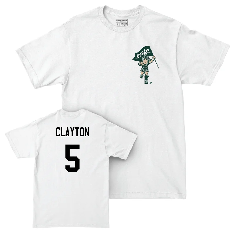 Women's Volleyball White Sparty Comfort Colors Tee  - Ky Clayton