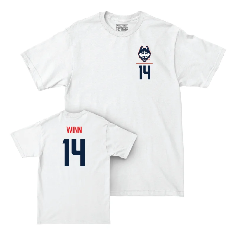 UConn Women's Volleyball Logo White Comfort Colors Tee  - Loren Winn